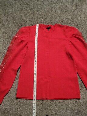 Red Sweater with Shiny Stones Detail